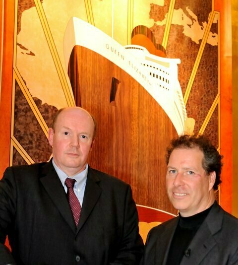 Cunard President Peter Shanks with David Linley