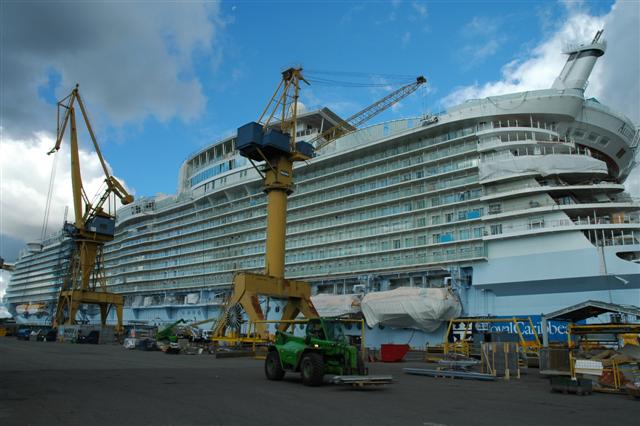 The Allure of the Seas nearing completion at Turku shipyard. 