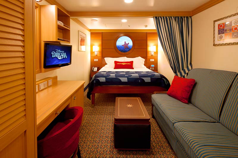 Inside  cabin on the Dream, note the virtual porthole. 