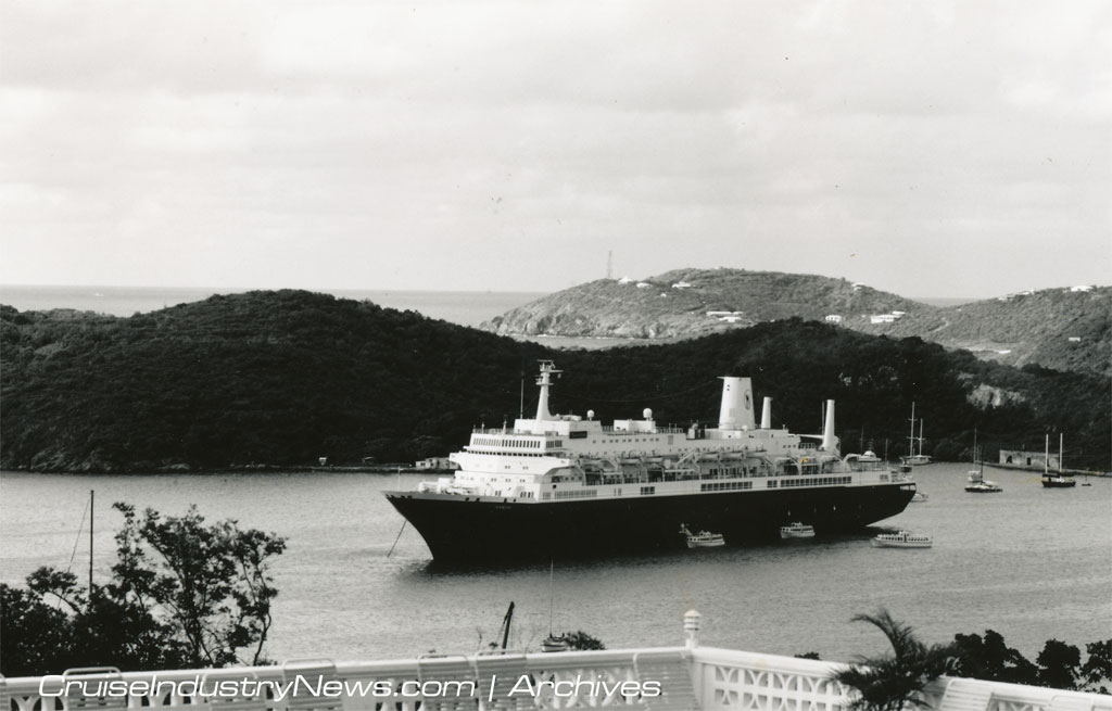 The Noordam in the Caribbean in 1990