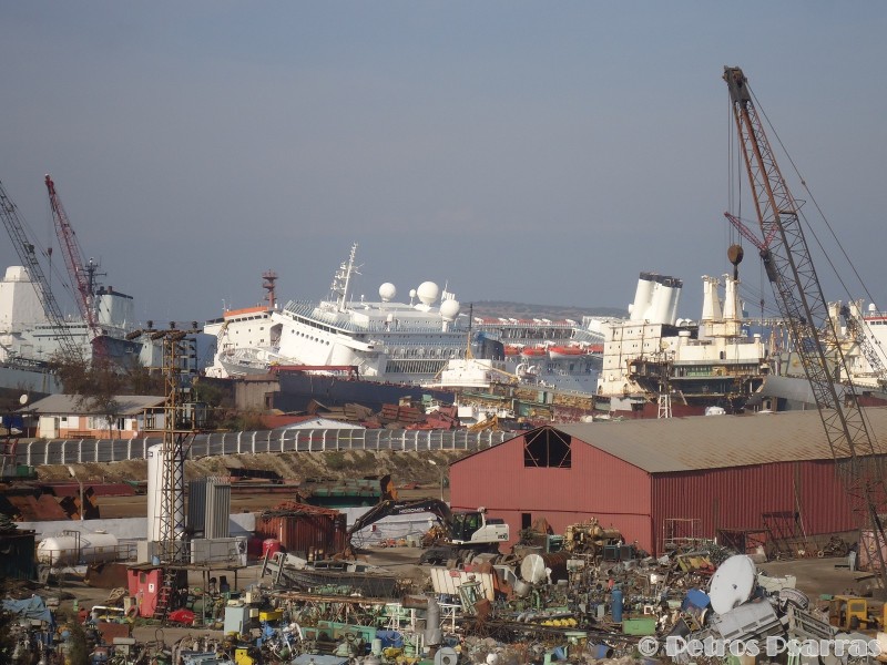 The Ex-Costa Allegra, now Santa Cruise, in Aliaga, Turkey for scrapping. Photo: Petros Psarras
