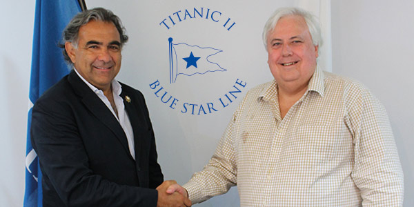 V.Ships' Andrea Zito and Professor Clive Palmer