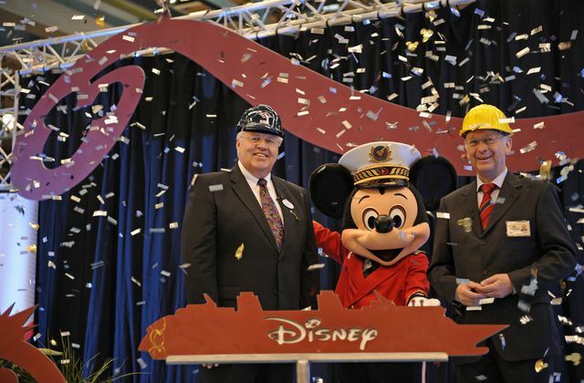 Disney Cruise Line began construction on two new ships today with a steel cutting ceremony at the Meyer Werft shipyard in Papenburg, Germany.  