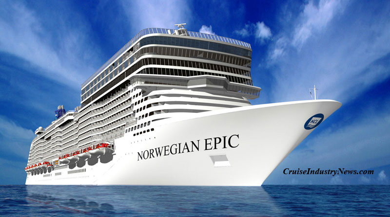 Norwegian Cruise Line today unveiled the first images of its new 153,000-gross ton, 4,200-passenger Norwegian Epic