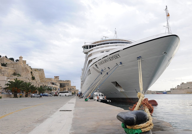 The Seabourn Odyssey in Valletta, Malta