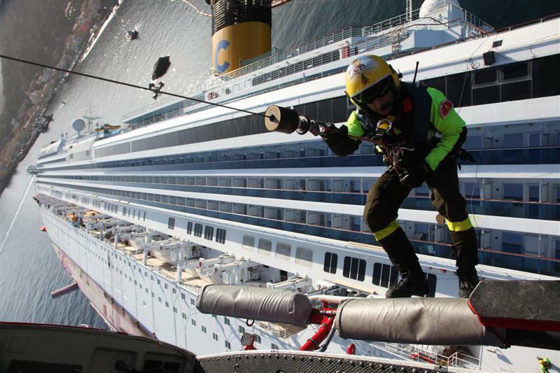 From the rescue effort on the Costa Concordia (photo:Corpo Nazionale Vigili Del Fuocoo)
