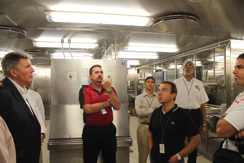 Senior Marine Inspector/Lead Instructor Brad Schoenwald going over galley details with the group.