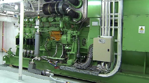 An emergency diesel generator aboard a Carnival Cruise Lines vessel. The company will significantly enhance emergency power capabilities aboard its fleet. (Photo by: Carnival Cruise Lines) 