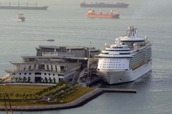 A Royal Caribbean ship calls in Singapore