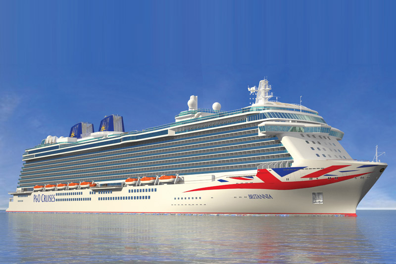 Next year, P&O will introduce its newest and largest ship, the 141,000-ton, 3,611-passenger Britannia