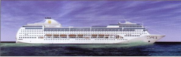 Artist’s rendering of MSC’s new ships being built at Chantiers de I’Atlantique for deliveries in 2003 and 2004