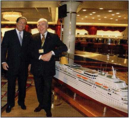 Pier Luigi Foschi chairman and managing director of Costa Crociere right and Micky Arison chairman of Carnival Corporation at the launch of the Costa Europa