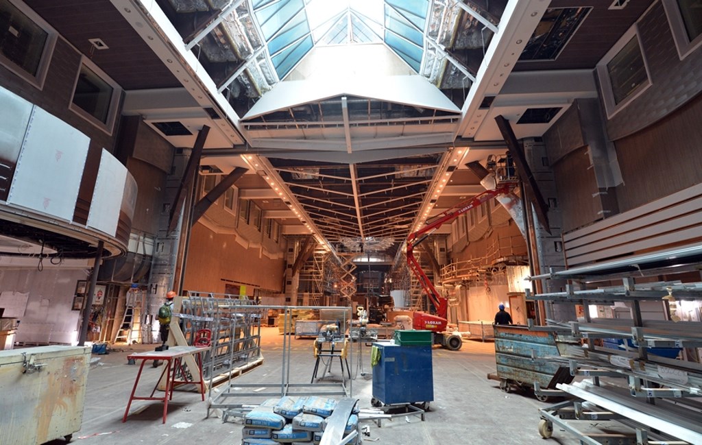 Symphony of the Seas, Royal Caribbean's newest Oasis-class ship, under construction at the STX shipyard in France. The ship is scheduled to be delivered in 2018