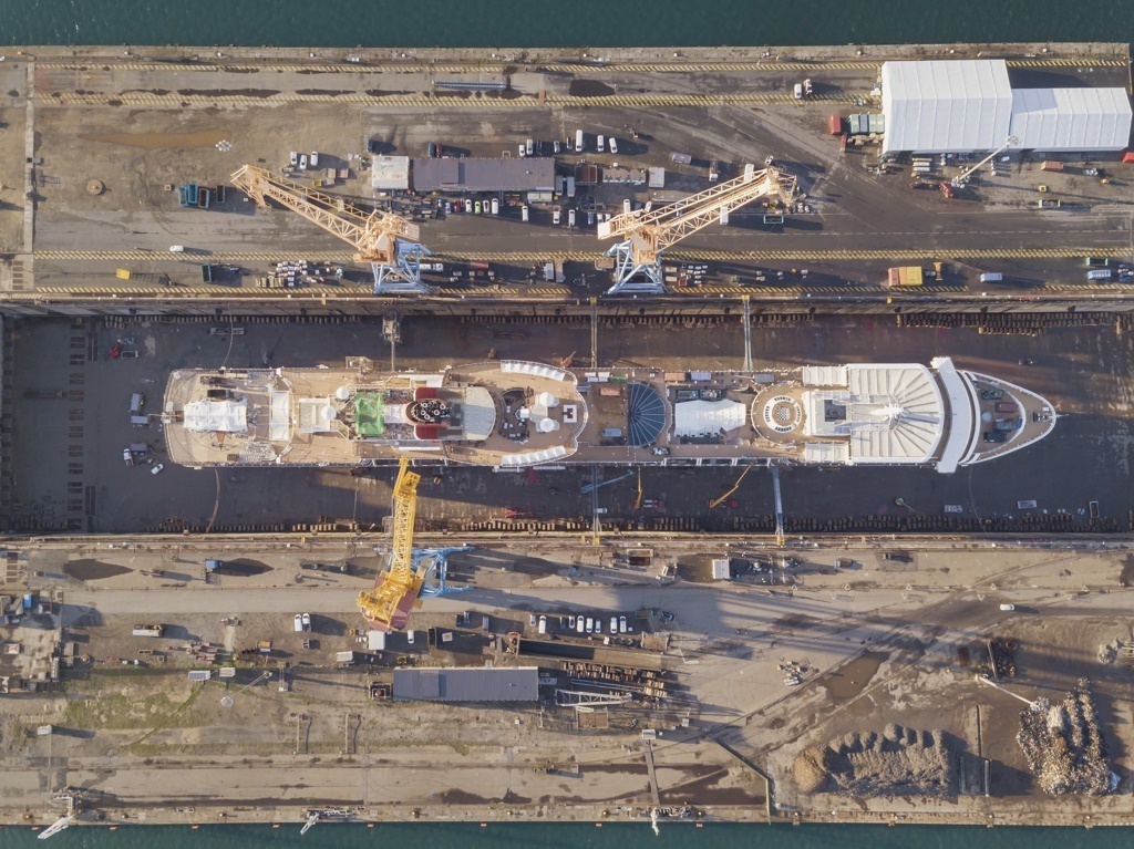Queen Elizabeth in Drydock