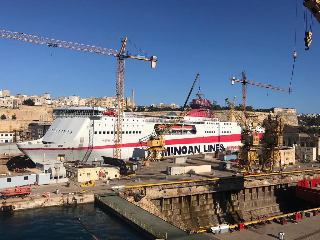 In drydock in Malta
