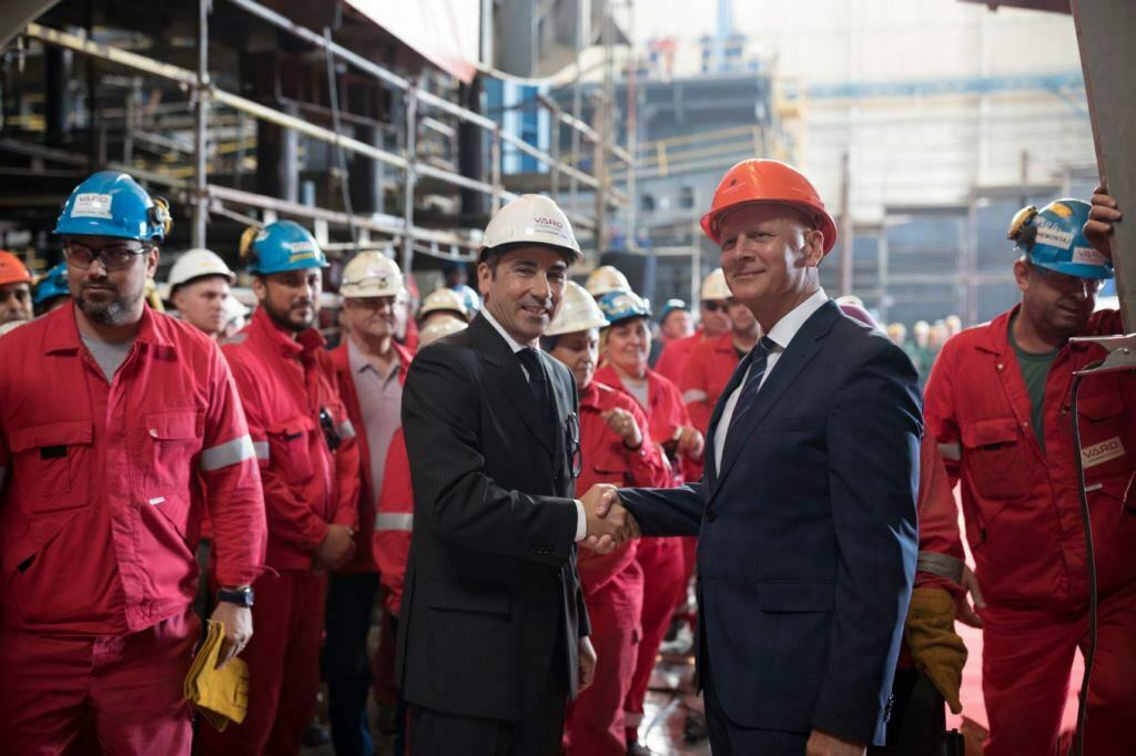 From the keel-laying of Hanseatic Spirit