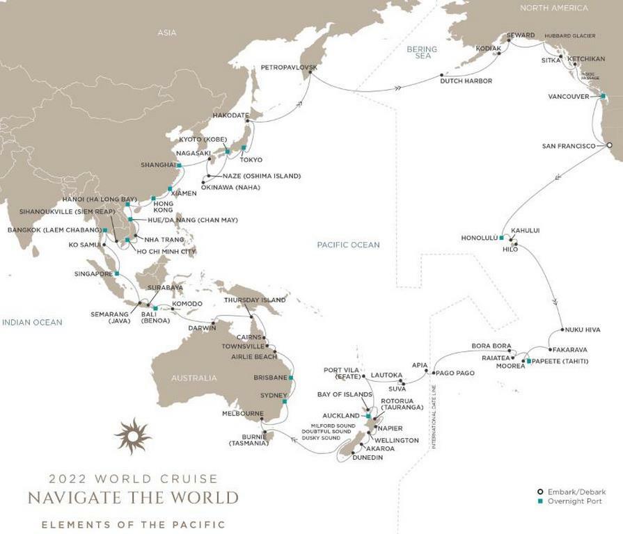 Regent World Cruise Itinerary