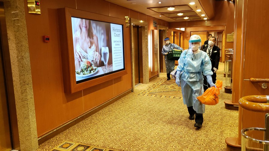 Cleaning onboard the Diamond Princess