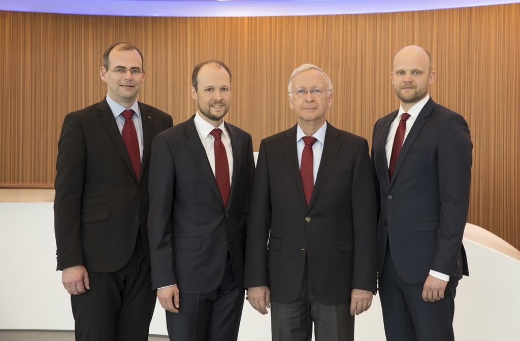 Meyer Shipyard CEOs, from left: Thomas Weigend, Jan Meyer, Bernard Meyer and Tim Meyer.