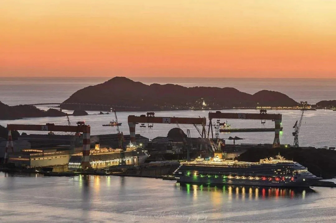 Costa Ships Sit at Mitsubishi Heavy Industries