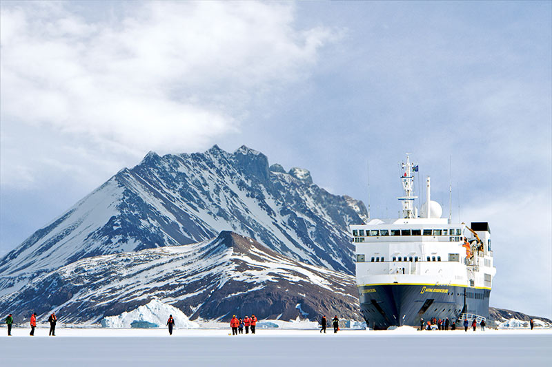 Lindblad Ship in Antarctica