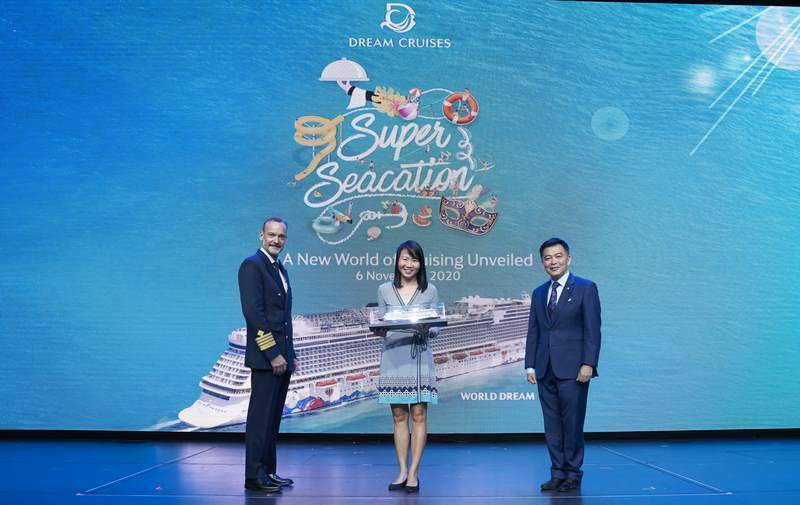 From R to L: Mr. Michael Goh, President of Dream Cruises, Ms Annie Chang, Director, Cruise, Singapore Tourism Board and Captain Robert Bodin of World Dream 