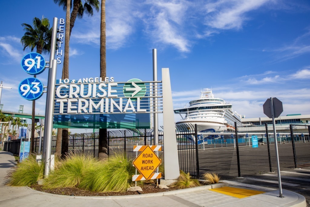 Port of Los Angeles with the Ruby Princess docked.