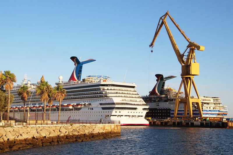 Two Carnival ships in Cadiz